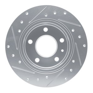Buick Encore GX Brake Rotor (1) - Rear Right - R1 Concepts - Drilled & Slotted - Silver - `20-`25